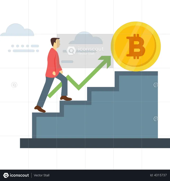 Bitcoin growth  Illustration