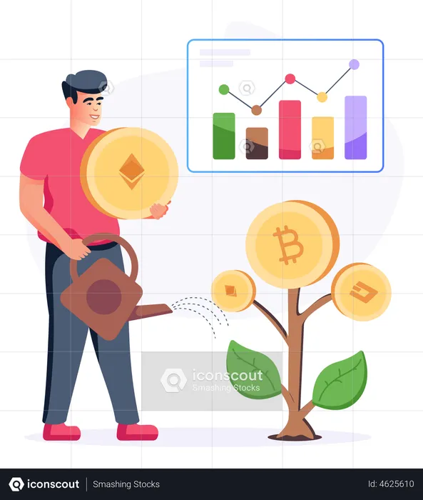 Bitcoin Growth  Illustration