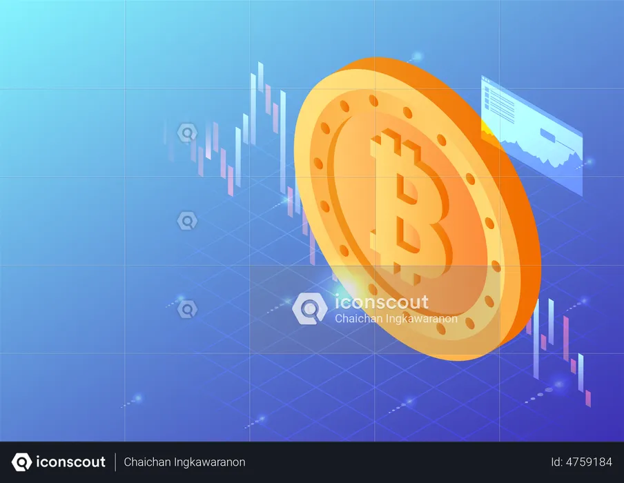 Bitcoin-Handelsdiagramm  Illustration