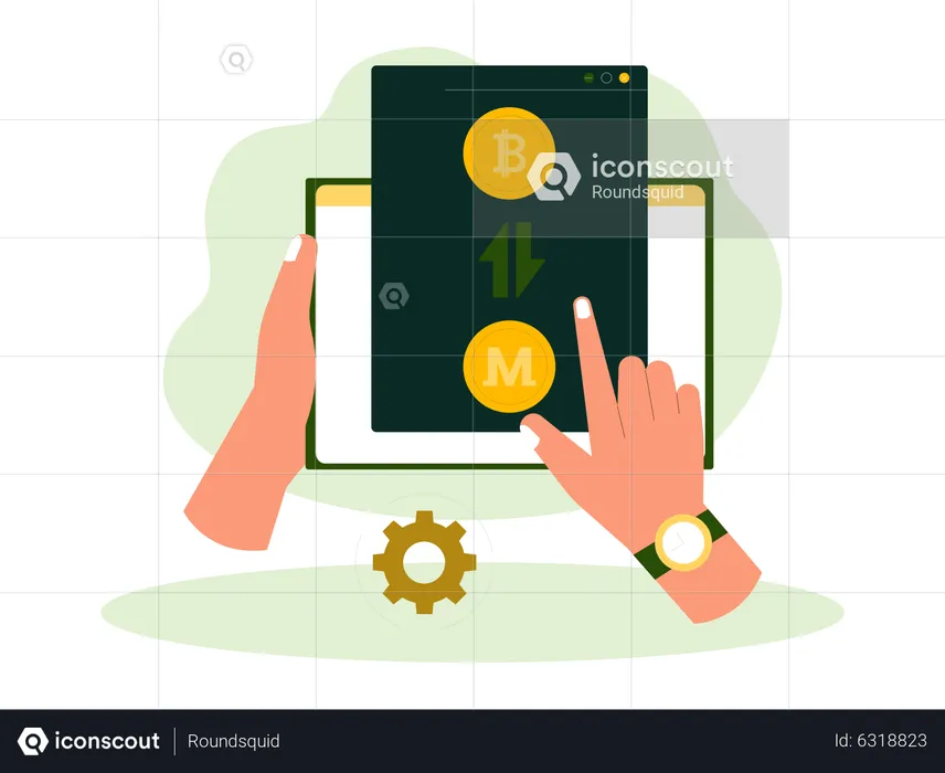 Bitcoin gegen Monero tauschen  Illustration