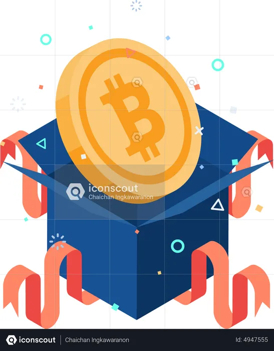 Bitcoin Inside Gift Boxes Showing Up  Illustration