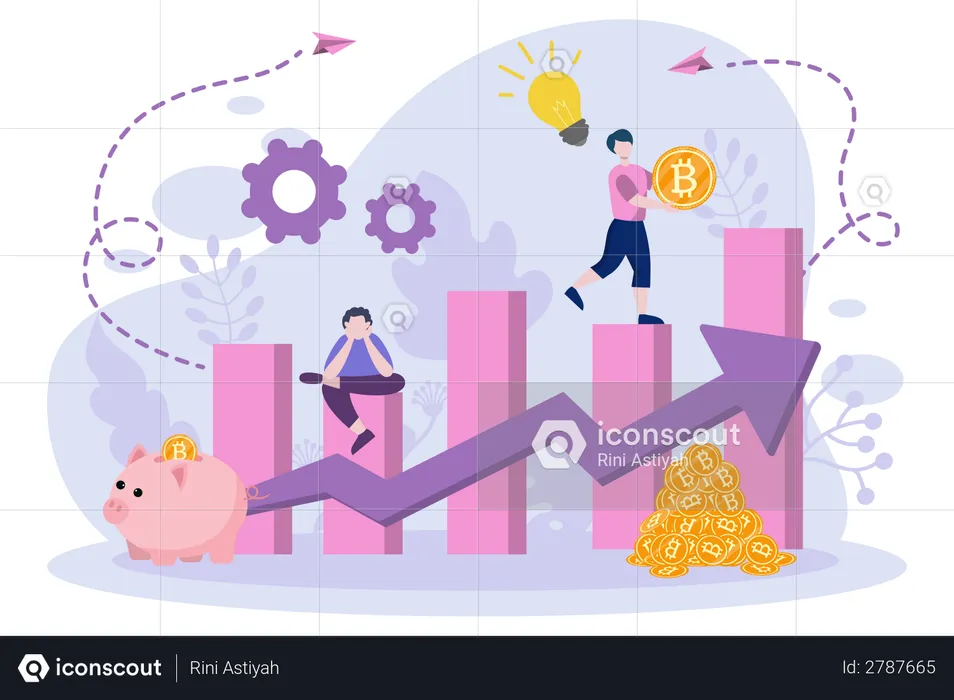 Bitcoin Investment growth  Illustration