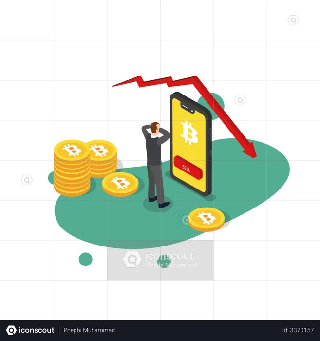 Bitcoin Investment Loss  Illustration
