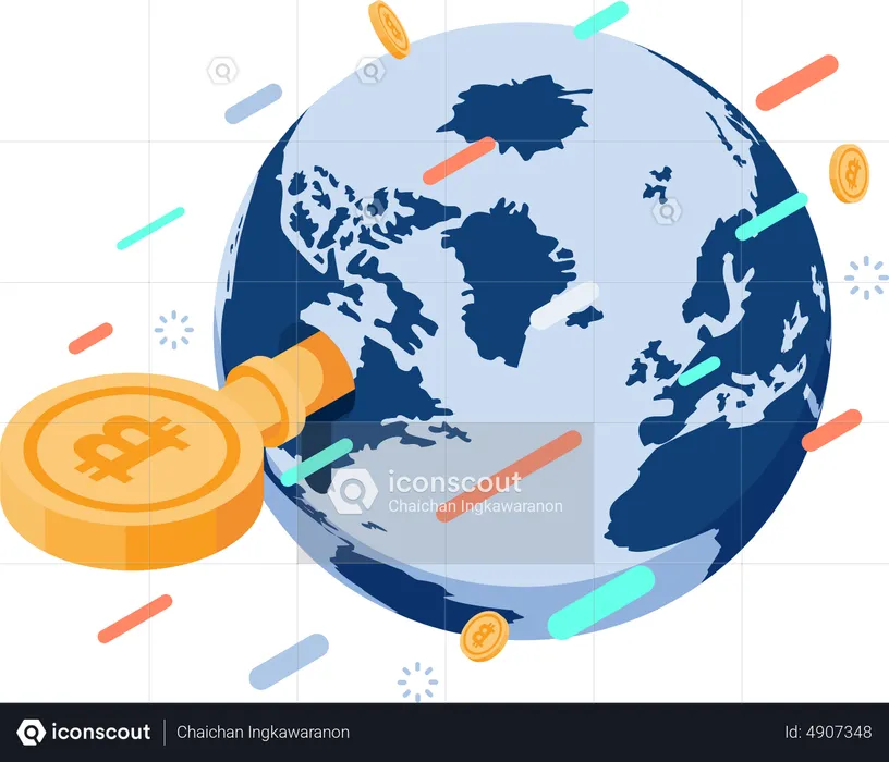 Bitcoin Key Unlock The World  Illustration