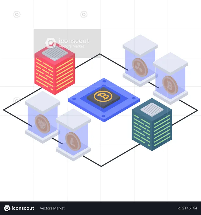 Bitcoin mainframe  Illustration