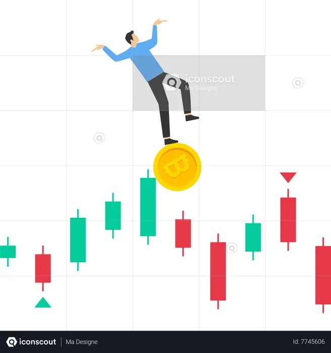 Bitcoin market hit by a price crash  Illustration