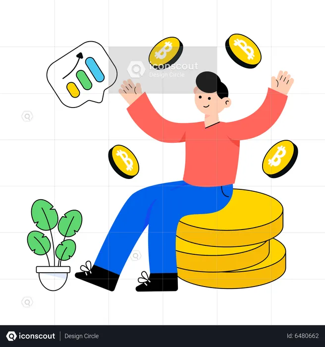 Bitcoin Millionaire  Illustration