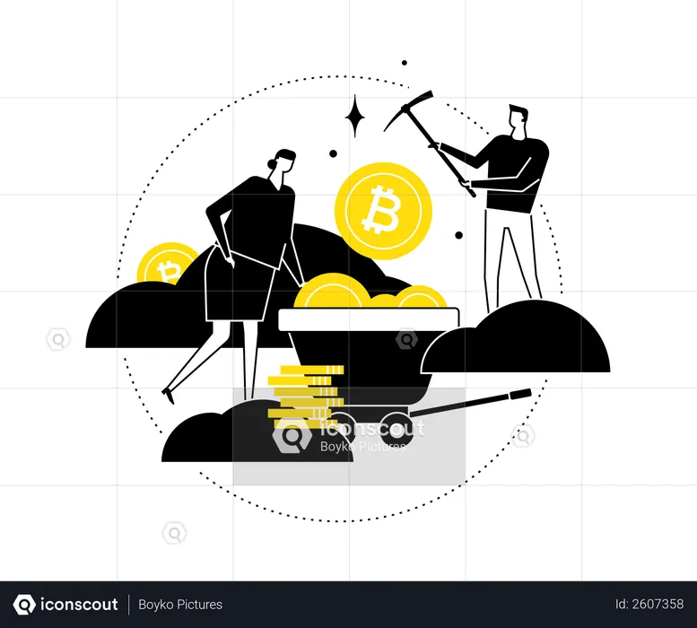 Bitcoin-Mining  Illustration