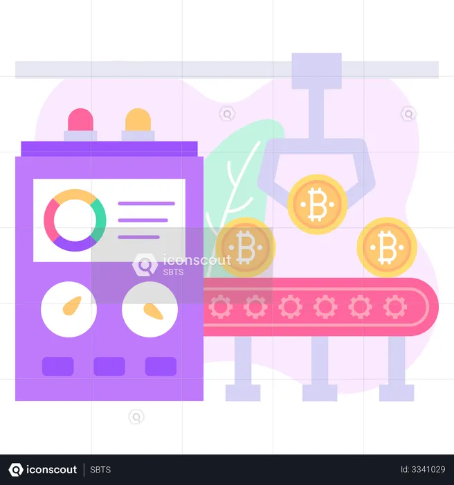 Extraction de bitcoins  Illustration