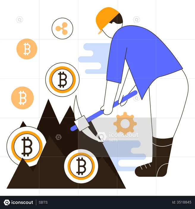 Bitcoin mining  Illustration
