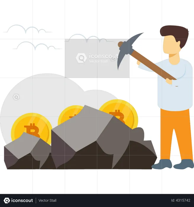 Bitcoin mining  Illustration