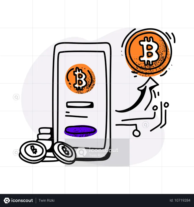 Bitcoin Mining App  Illustration