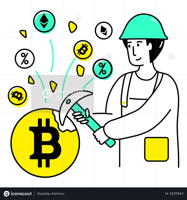 Bitcoin mining  Illustration