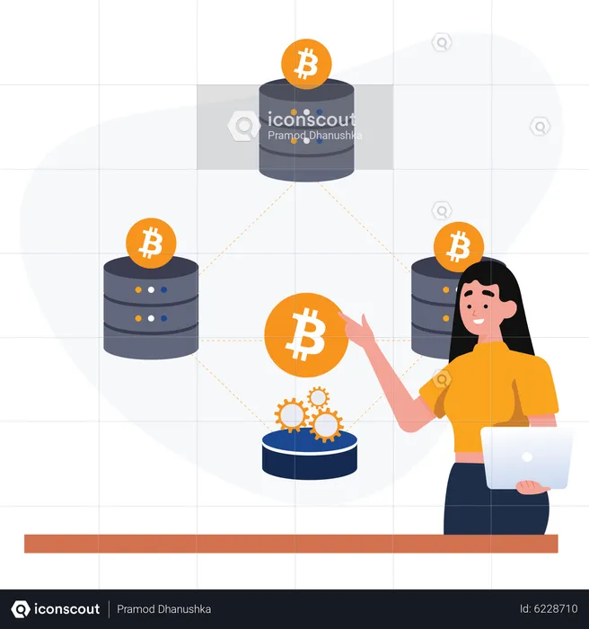 Bitcoin mining servers  Illustration