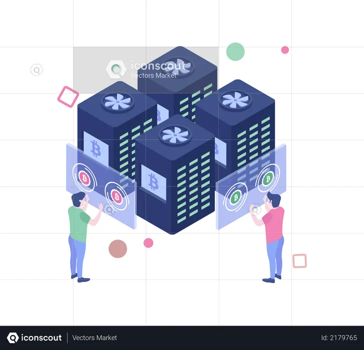 Bitcoin mining technology  Illustration