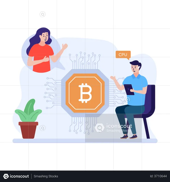 Bitcoin mining through cpu  Illustration