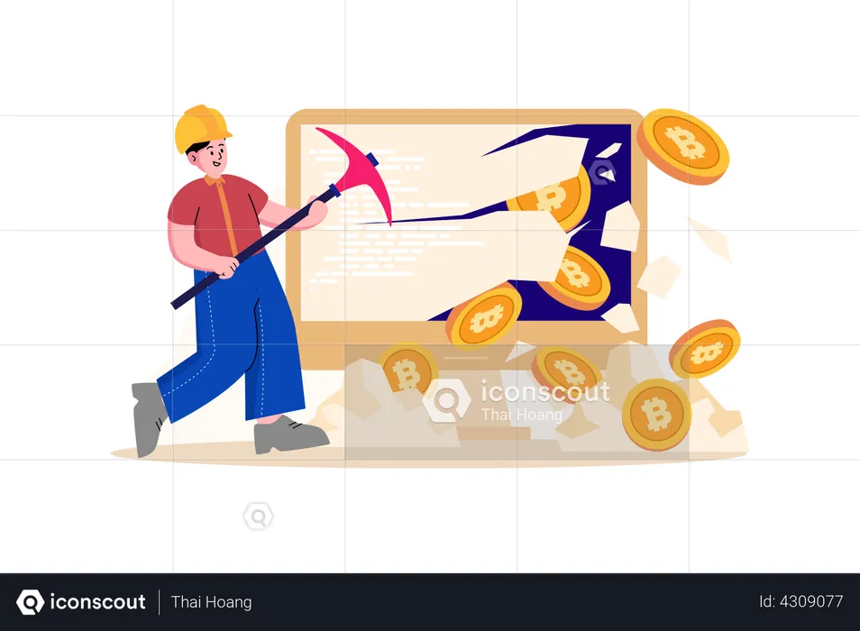 Bitcoin mining website  Illustration
