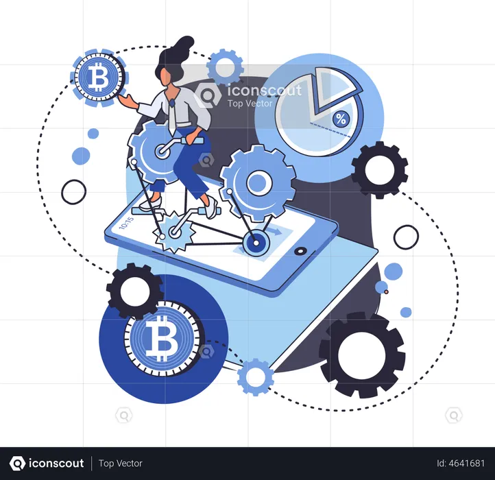 Bitcoin network technology  Illustration