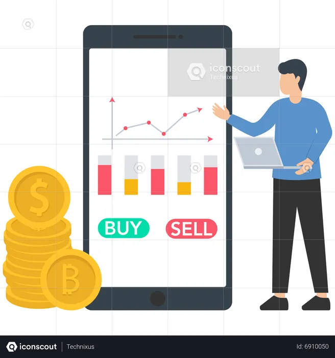 Bitcoin or crypto currency investment portfolio  Illustration