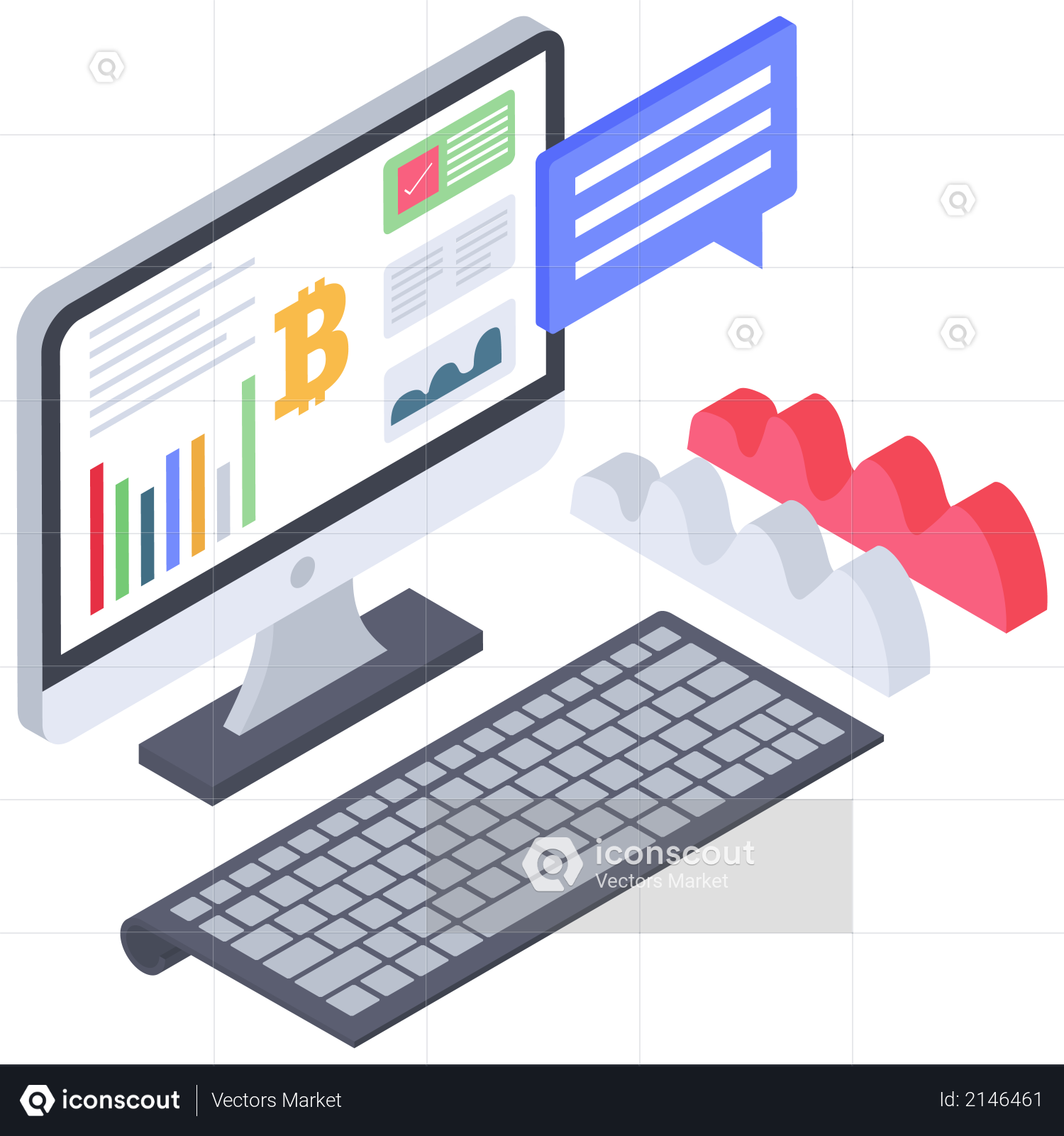 Bitcoin Price or value notification message Illustration