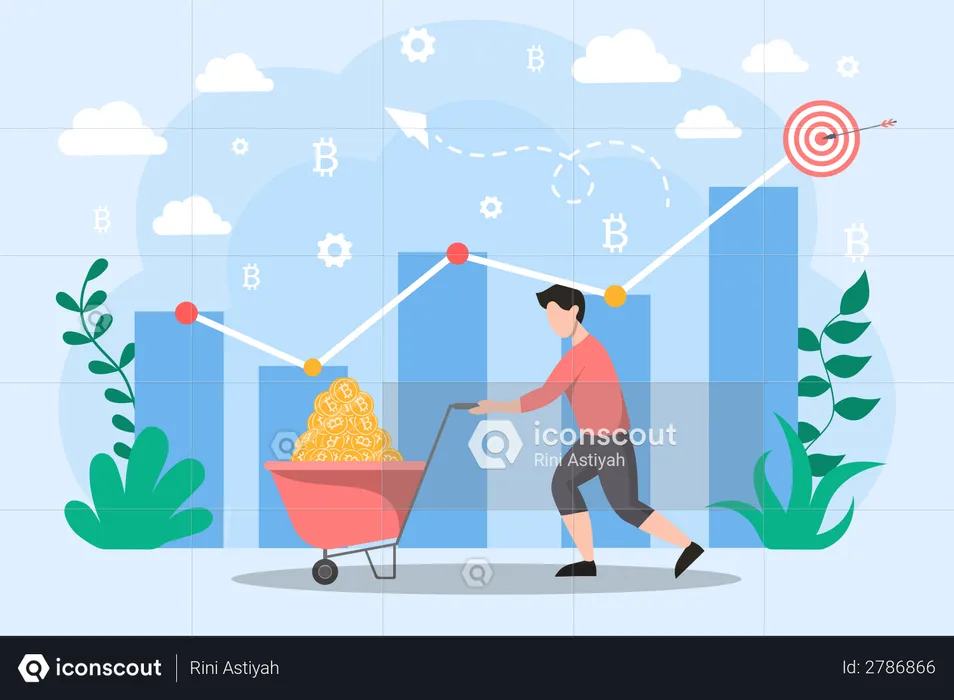 Profit en bitcoins  Illustration