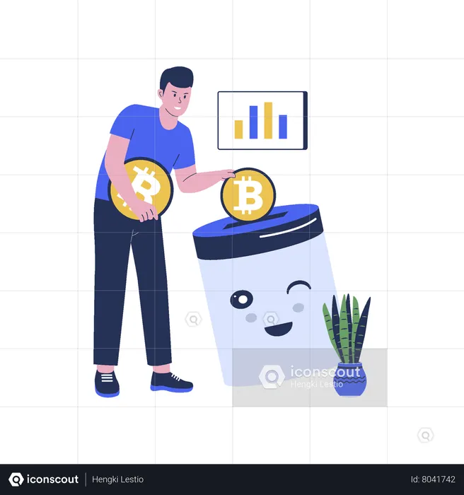 Bitcoin saving  Illustration