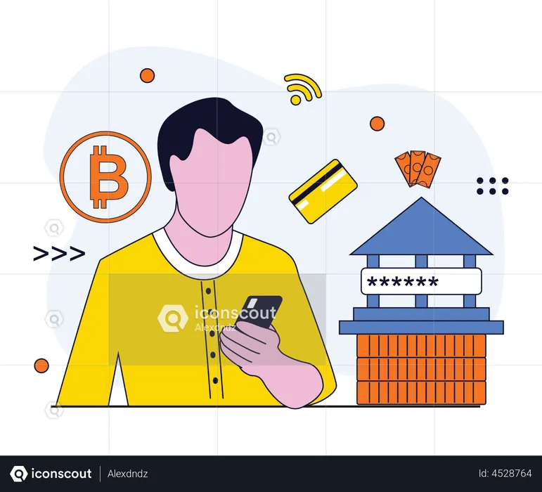 Bitcoin security technology  Illustration