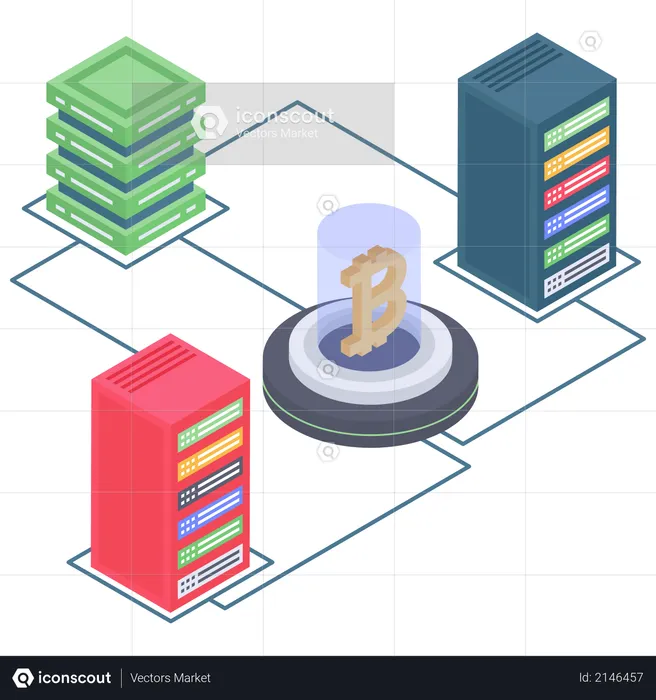 Bitcoin server and database connectivity  Illustration