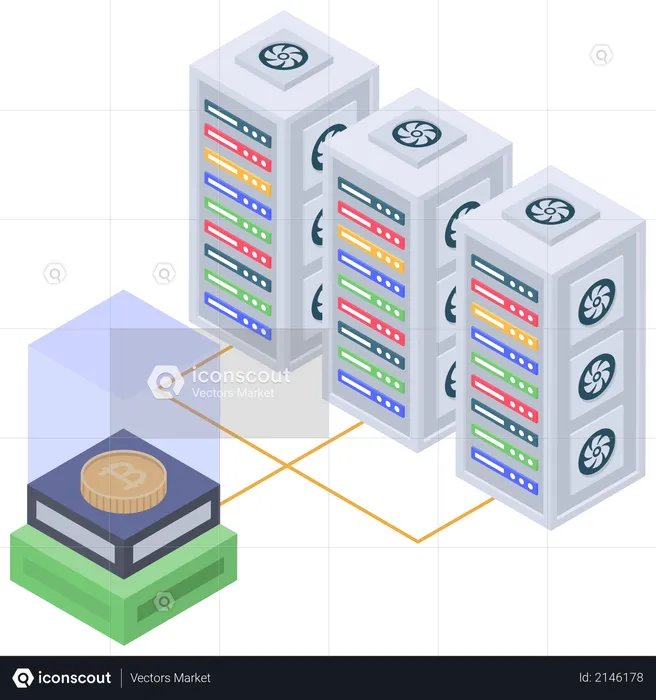 Bitcoin Server connection  Illustration