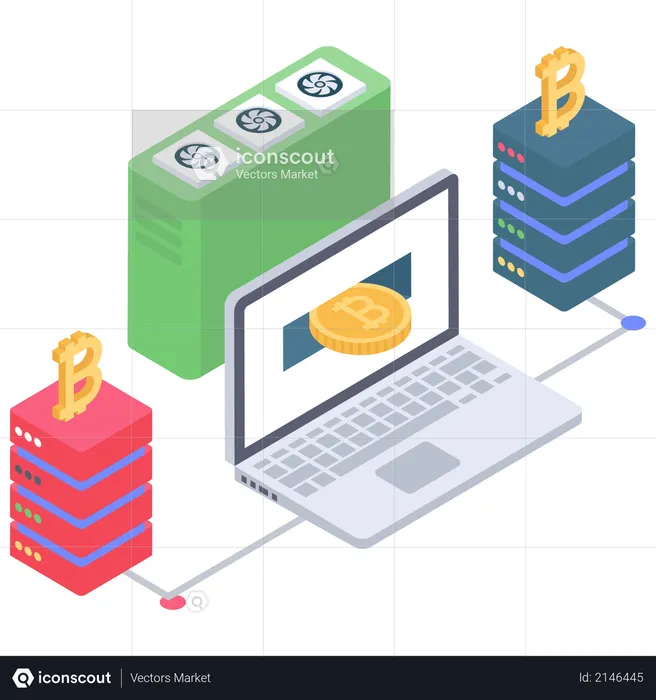 Bitcoin Server connection  Illustration