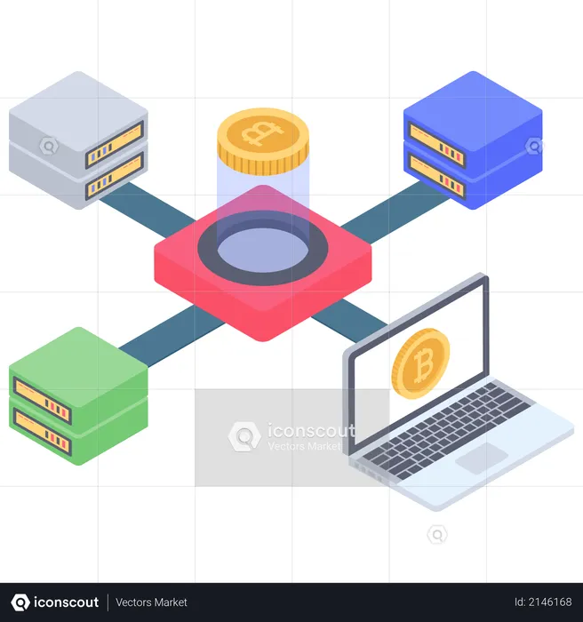 Bitcoin Server Creation  Illustration