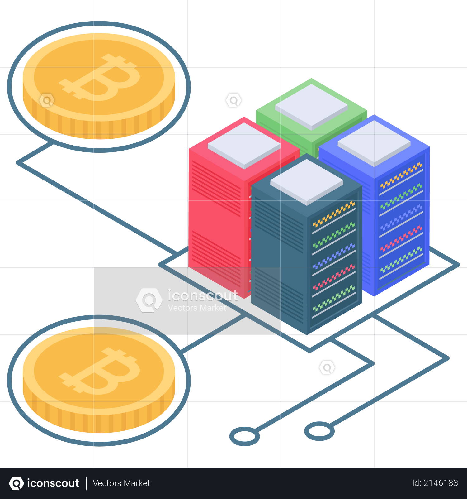 Bitcoin server or database connectivity Illustration
