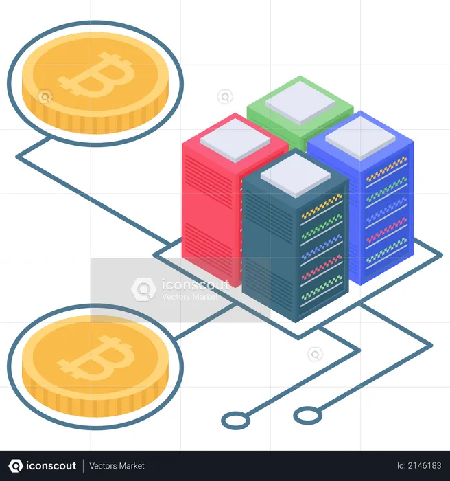 Bitcoin server or database connectivity  Illustration