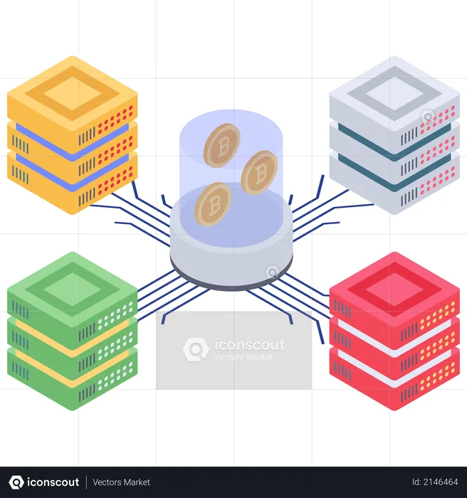 Bitcoin server or database connectivity  Illustration