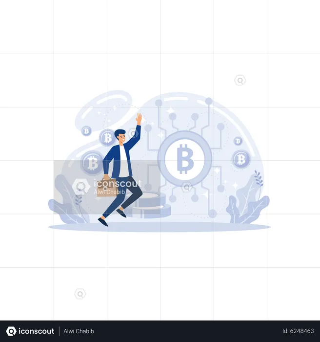 Bitcoin skyrocketing  Illustration