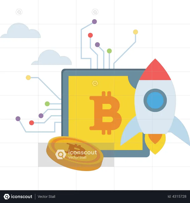Bitcoin startup  Illustration