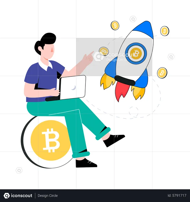 Bitcoin Startup  Illustration