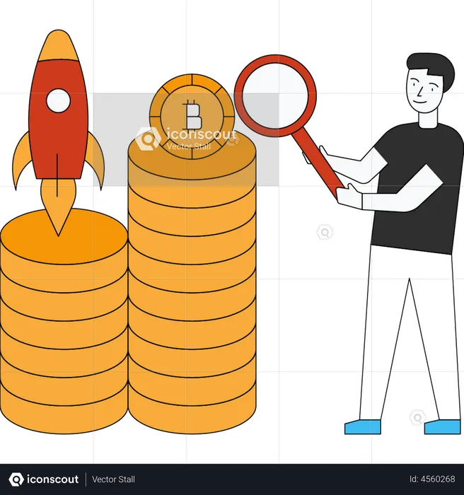 Bitcoin startup launch  Illustration