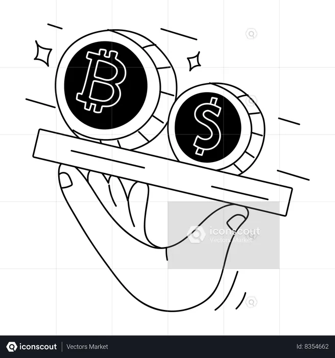 Bitcoin to dollar conversion  Illustration