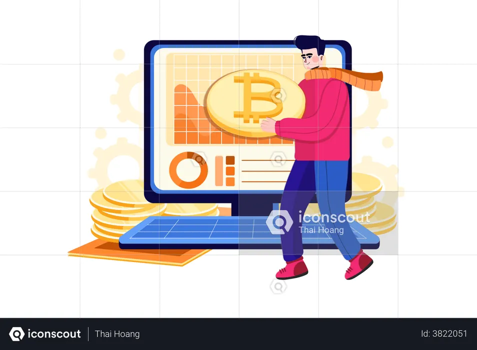 Bitcoin trader  Illustration