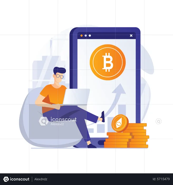 Bitcoin trader  Illustration