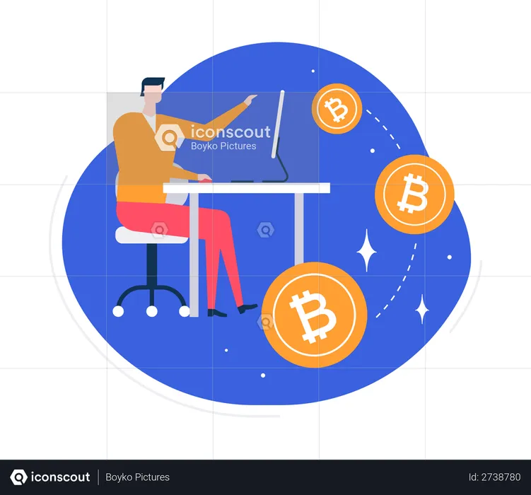 Commerce de bitcoins  Illustration