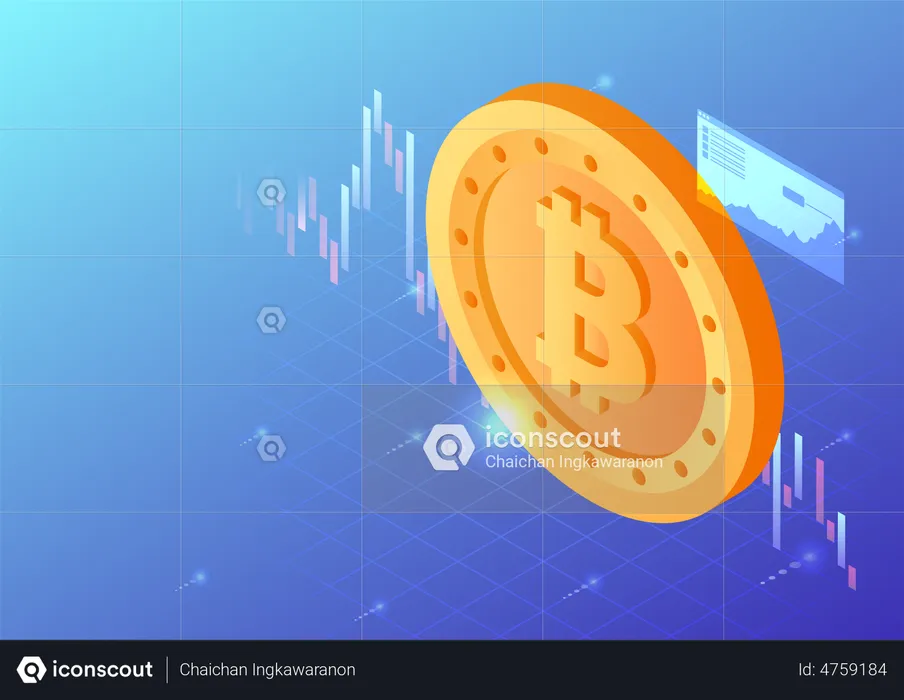 Bitcoin trading chart  Illustration