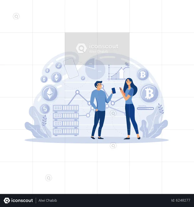 Bitcoin transactions  Illustration
