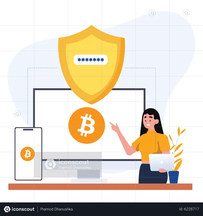 Bitcoin wallet security  Illustration