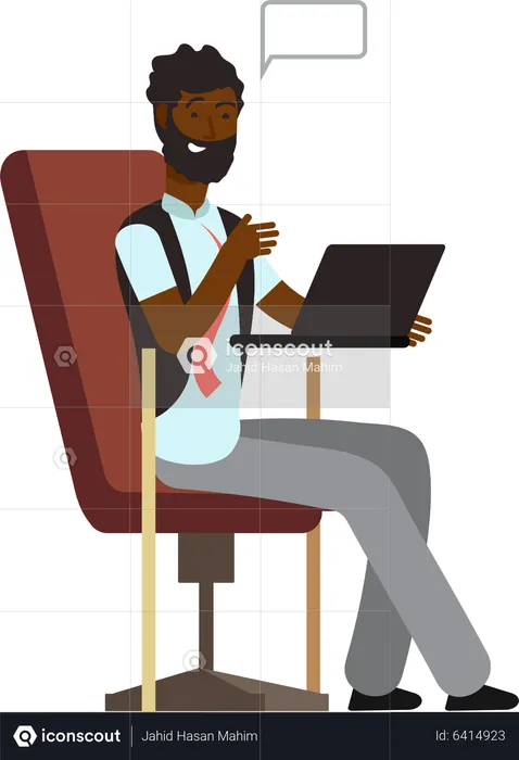 Black businessman having conversation  Illustration