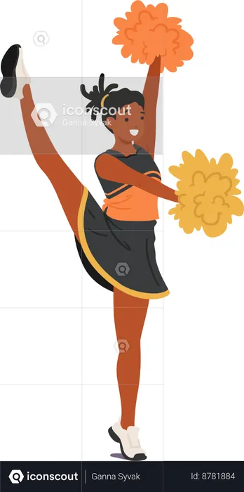 Black Cheerleader Girl  Illustration