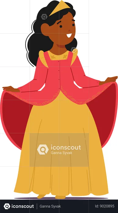 Black Child in Queen Dress  Illustration