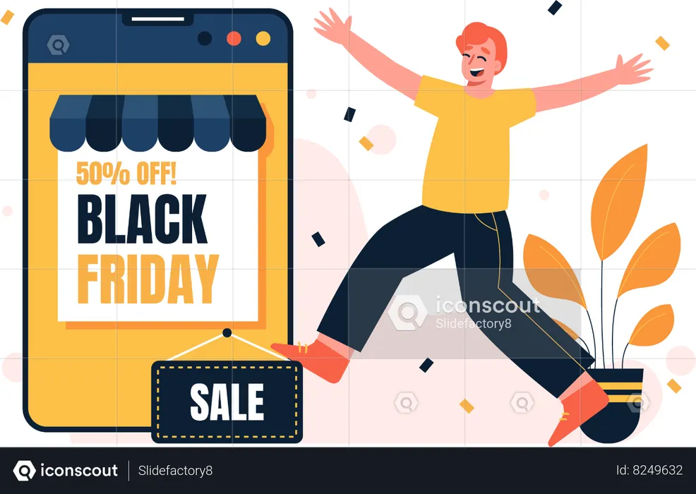 Black Friday Online Store  Illustration
