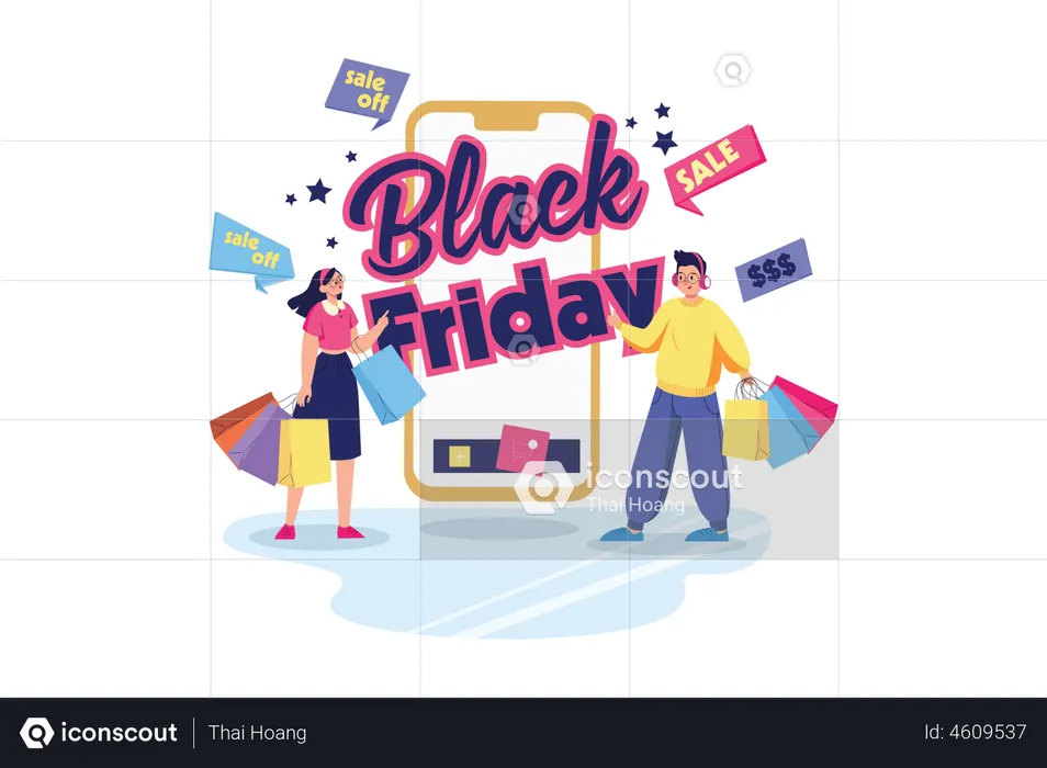 Black Friday Sale Announcement  Illustration